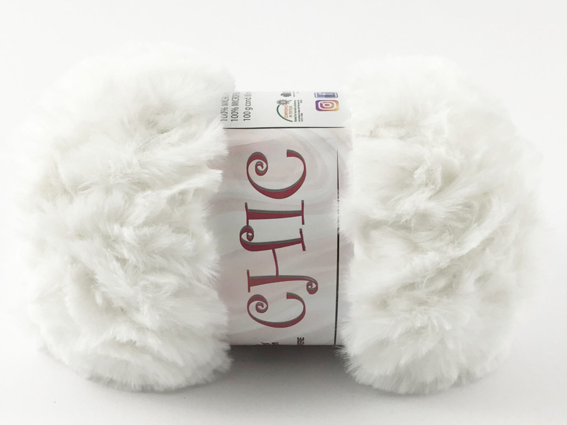 Lana Pelliccia Ecologica Effetto Pelo – Filato Pelliccia Sintetica 100% Poliestere – Gomitolo 100 g - Bianco