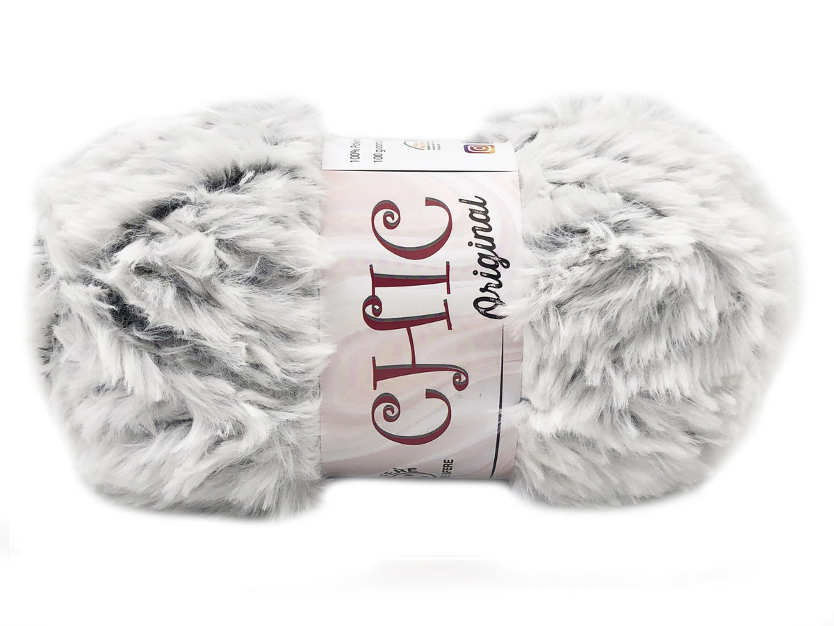 Lana Pelliccia Ecologica Effetto Pelo – Filato Pelliccia Sintetica 100% Poliestere – Gomitolo 100 g - BIANCO-NAT