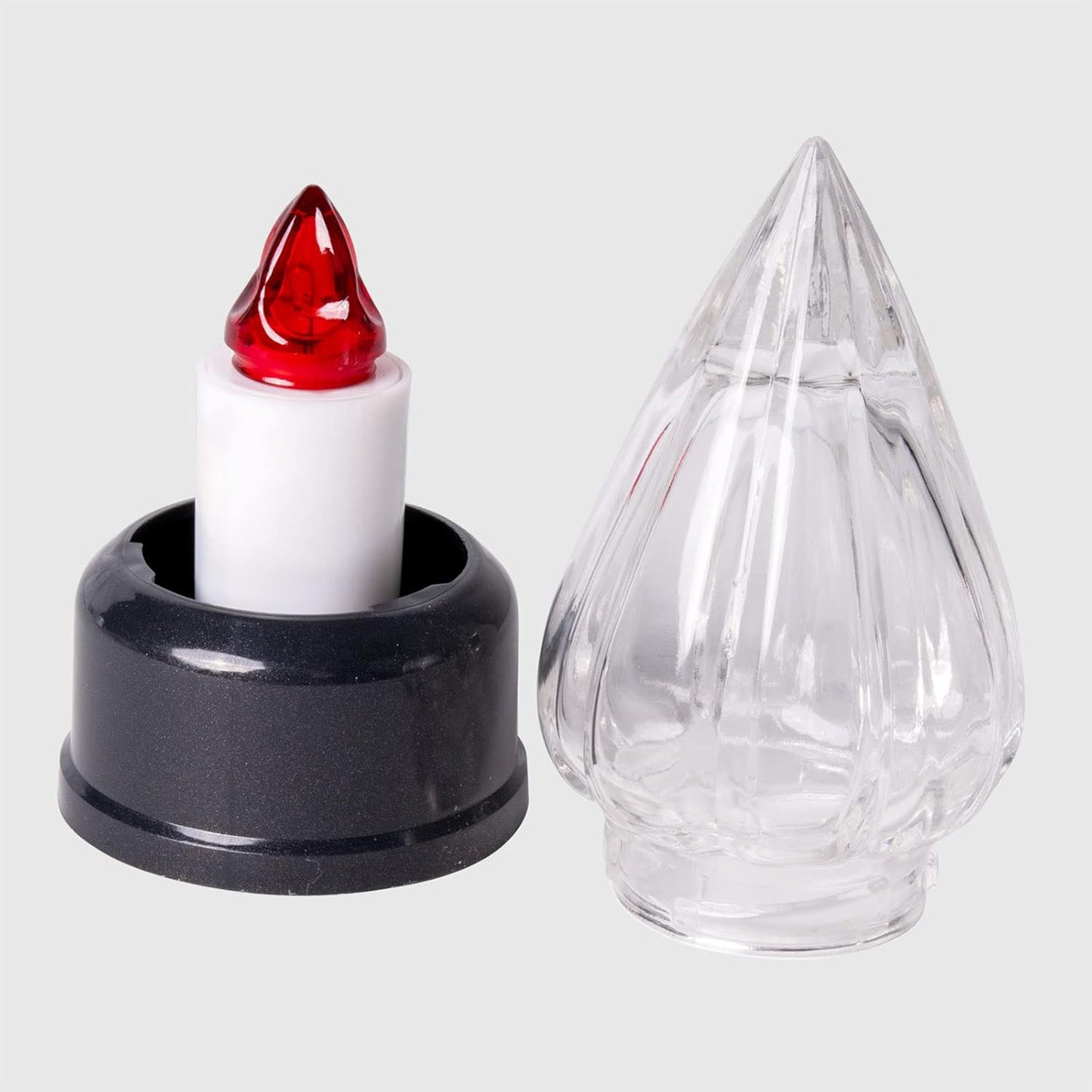 Lumini Cimitero a Batteria LED Stilo Pacis - Candele Elettriche Bianco/Rosso