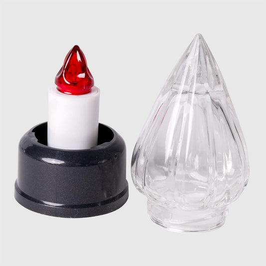Lumini Cimitero a Batteria LED Stilo Pacis - Candele Elettriche Bianco/Rosso