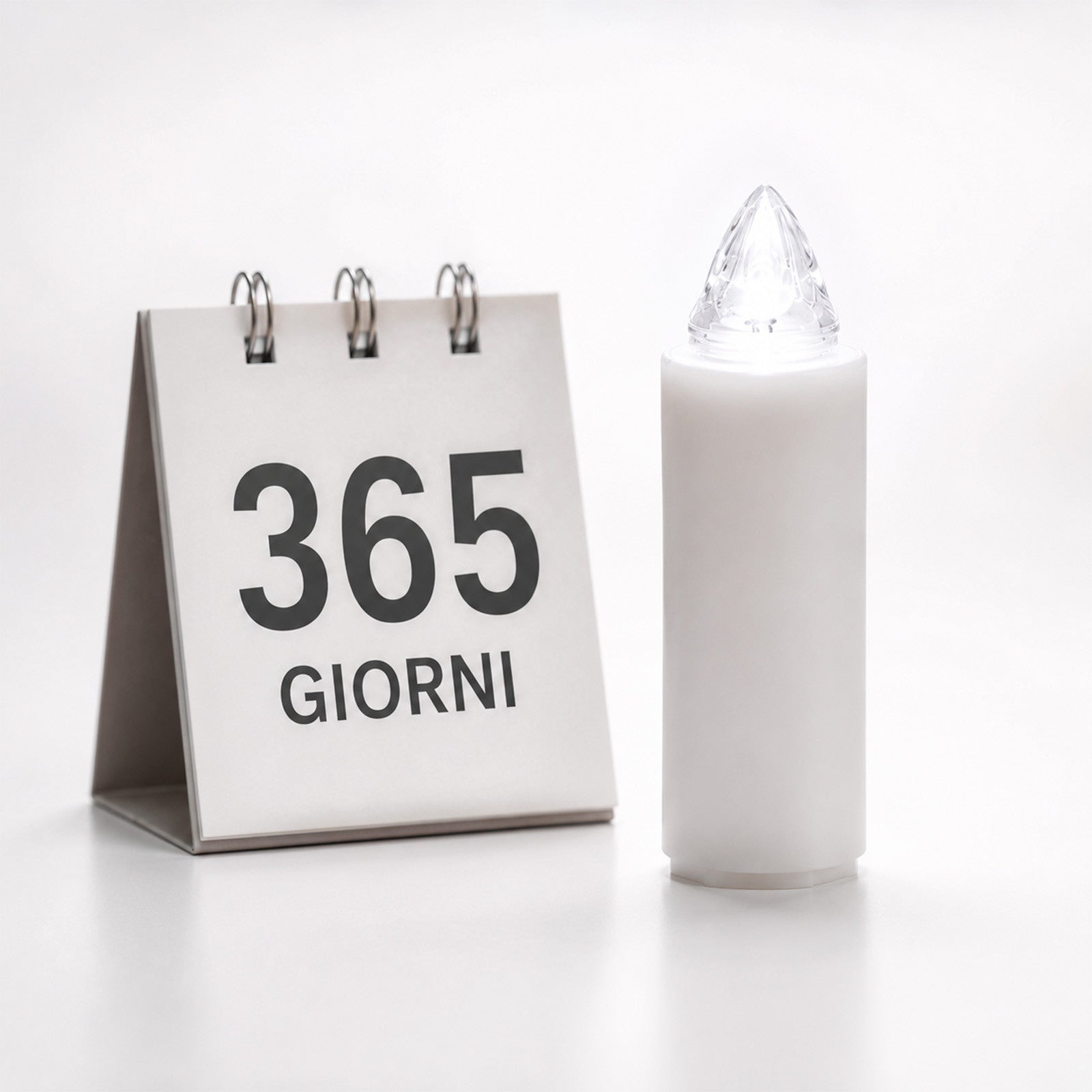 Lumino Elettrico a Led Stilo Pacis, Durata 365 Giorni, Bianco con  Luce Intermittente, 9.5xø3 cm
