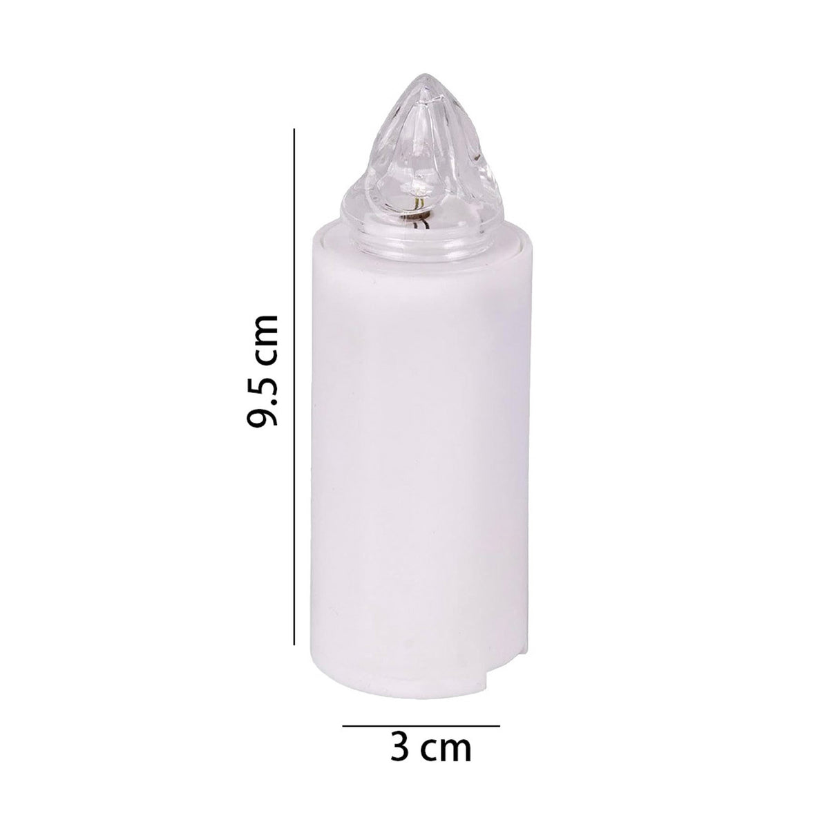 Lumino Elettrico a Led Stilo Pacis, Durata 365 Giorni, Bianco con  Luce Intermittente, 9.5xø3 cm