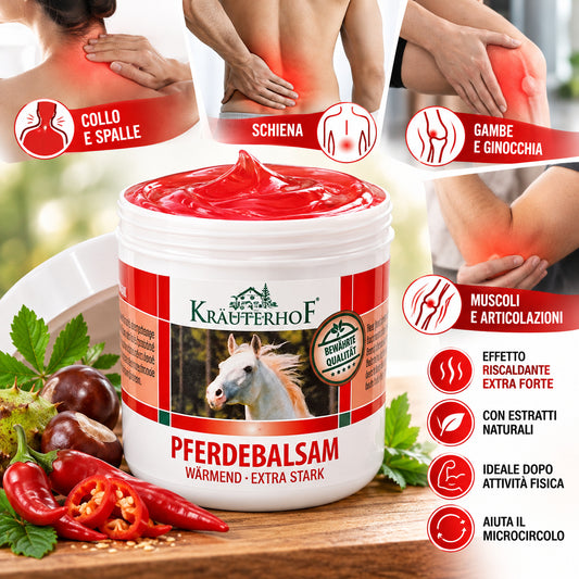 Krauterhof Gel Balsamo Cavallo Scaldante crema massaggio professionale pferdebalsam
