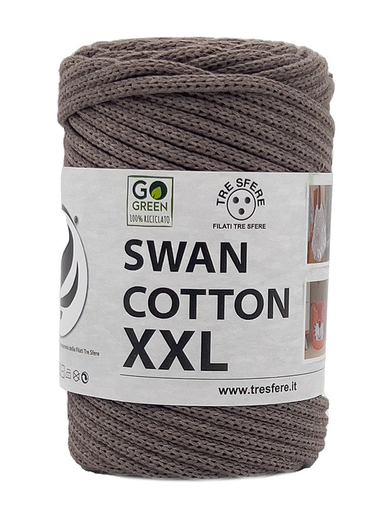 Cordino Uncinetto Cotone XXL 250g Swan Filato 70% Cotone 30% Poliestere 4 mm per Borse Cestini Fai da Te Morbido Resistente - BEIGE SCURO