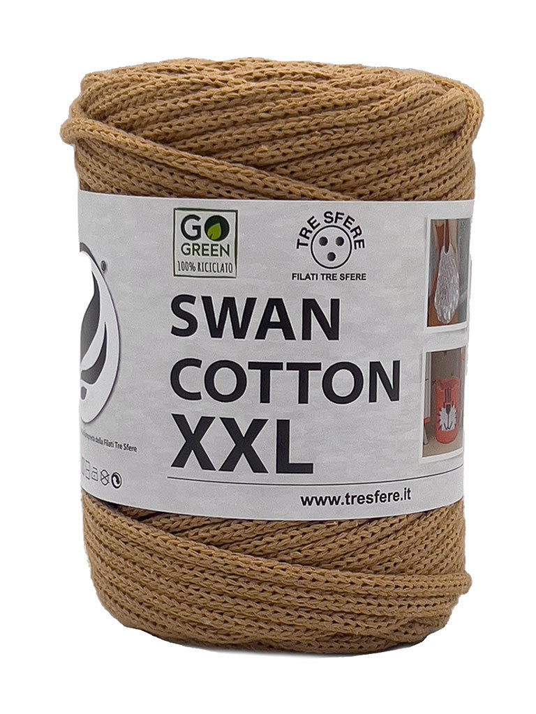 Cordino Uncinetto Cotone XXL 250g Swan Filato 70% Cotone 30% Poliestere 4 mm per Borse Cestini Fai da Te Morbido Resistente - MIELE