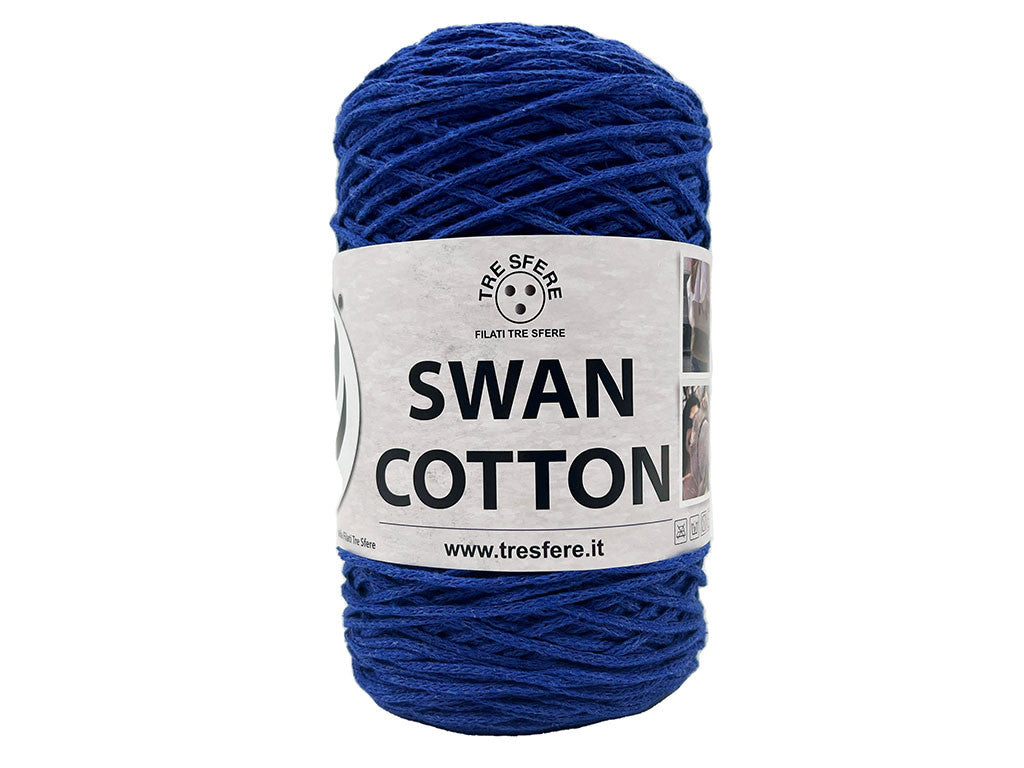 Cordino Uncinetto Cotone 250g Swan Filato 70% Cotone 30% Poliestere 2 mm per Borse Cestini Accessori Fai da Te - BLUETTE
