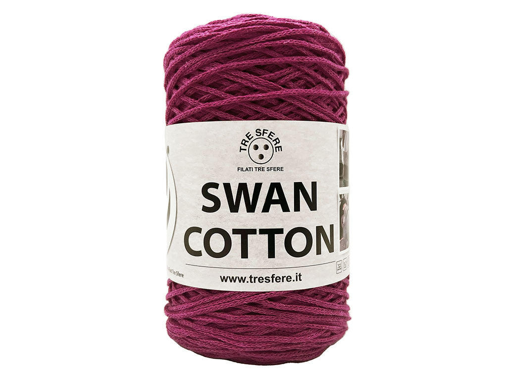 Cordino Uncinetto Cotone 250g Swan Filato 70% Cotone 30% Poliestere 2 mm per Borse Cestini Accessori Fai da Te - VIOLETTA