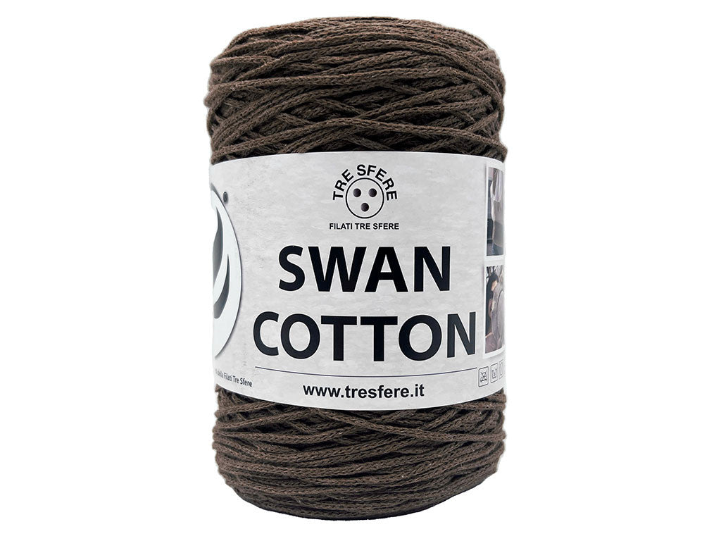 Cordino Uncinetto Cotone 250g Swan Filato 70% Cotone 30% Poliestere 2 mm per Borse Cestini Accessori Fai da Te - TESTA DI MORO
