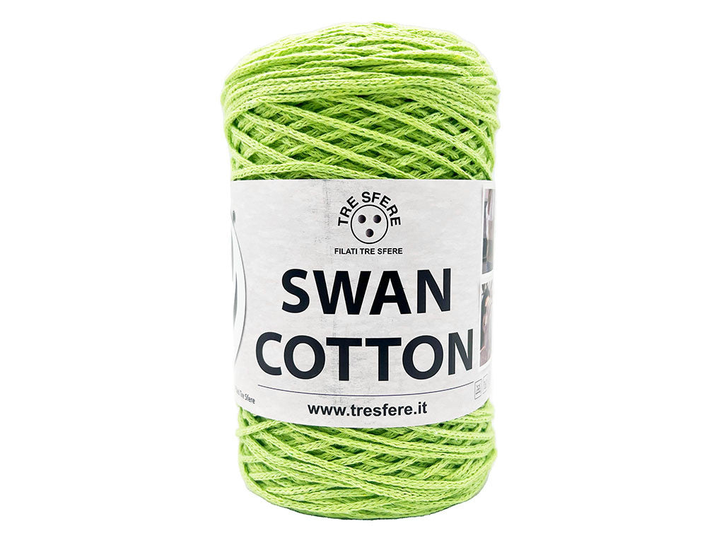 Cordino Uncinetto Cotone 250g Swan Filato 70% Cotone 30% Poliestere 2 mm per Borse Cestini Accessori Fai da Te - VERDE PISTACCHIO