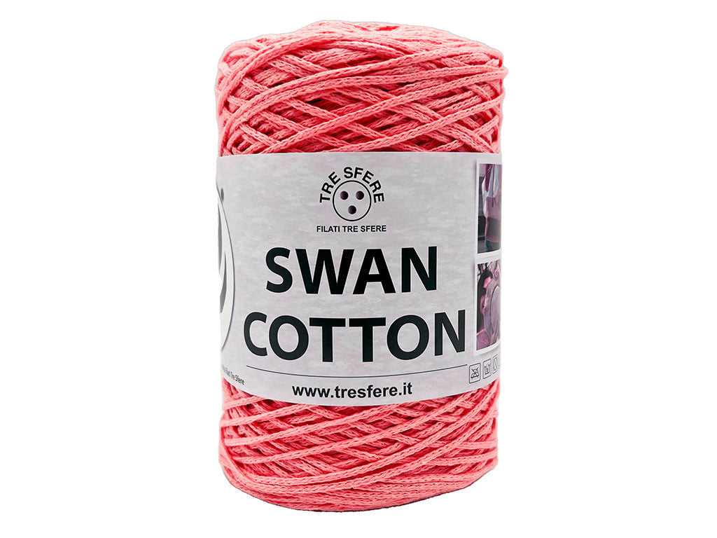 Cordino Uncinetto Cotone 250g Swan Filato 70% Cotone 30% Poliestere 2 mm per Borse Cestini Accessori Fai da Te - CORALLO