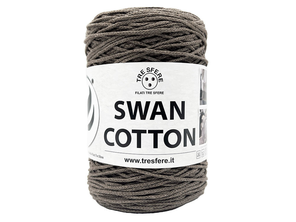 Cordino Uncinetto Cotone 250g Swan Filato 70% Cotone 30% Poliestere 2 mm per Borse Cestini Accessori Fai da Te - BEIGE SCURO