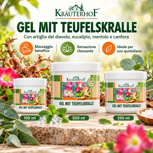 Kräuterhof Gel ARTIGLIO DEL DIAVOLO balsamo rimedio benefico naturale al dolore