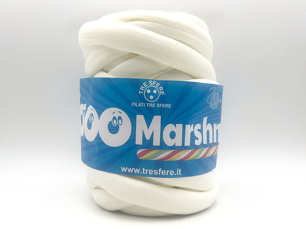 WAOO Marshmallow Filato Gigante Ø2,5 cm 500 g – Filato Imbottito Effetto Cotone per Lavori a Mano - Avorio