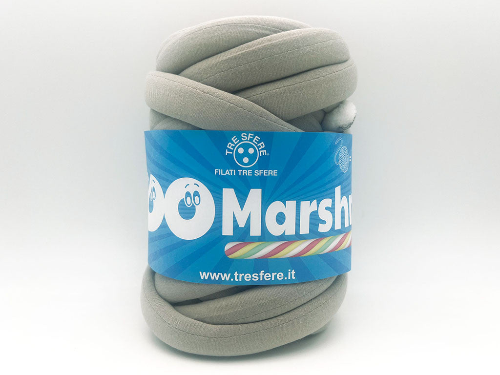 WAOO Marshmallow Filato Gigante Ø2,5 cm 500 g – Filato Imbottito Effetto Cotone per Lavori a Mano - Tortora