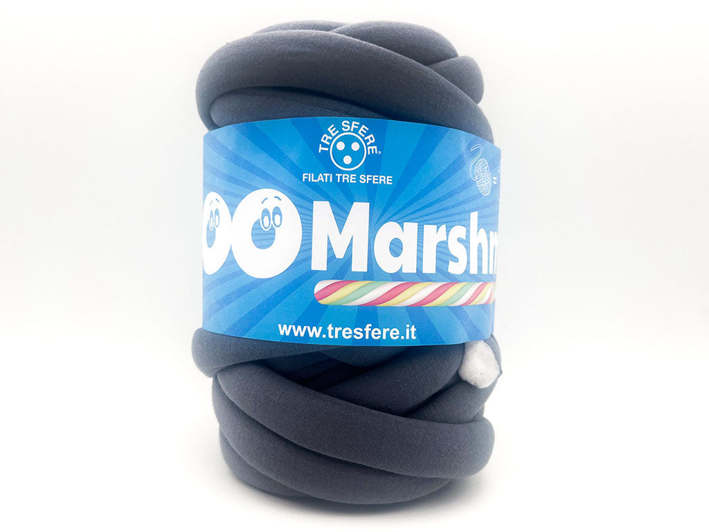 WAOO Marshmallow Filato Gigante Ø2,5 cm 500 g – Filato Imbottito Effetto Cotone per Lavori a Mano - Grigio